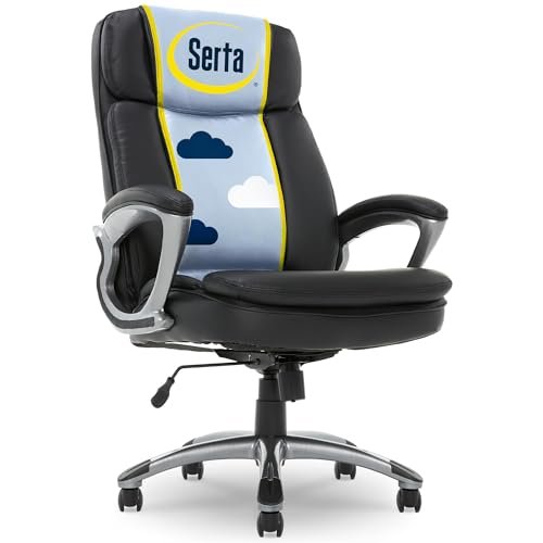 Serta Faux Leather Office Chair - Premium Look & Feel