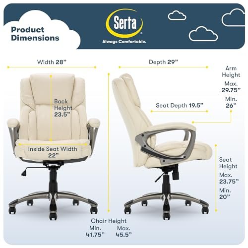 Serta Garret Executive Office Chair - Modern Ergonomic Design